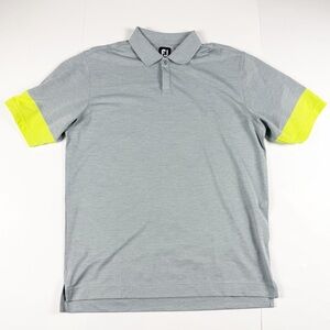 FootJoy Light Gray Polo with Neon Yellow Accents